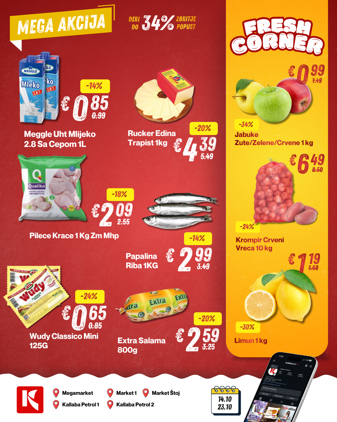 Kallaba market akcija 14.10 — drugi flajer